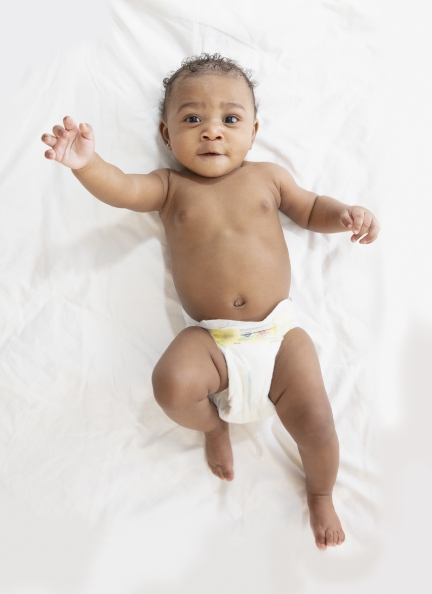 black baby in diaper