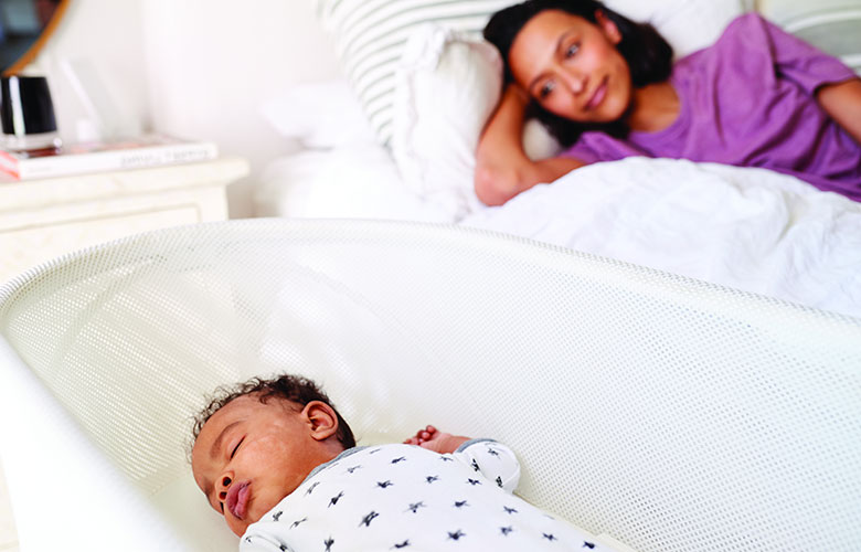 child sleeping with mom