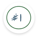 Number one inside a green-bordered circle
