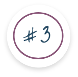 Number 3 inside a purple-outlined circle