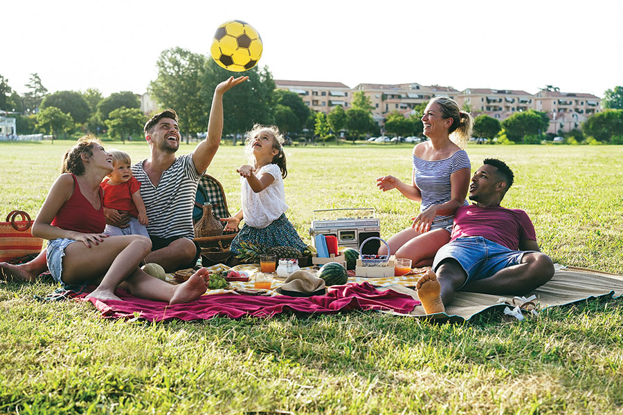 Family's park picnic fun